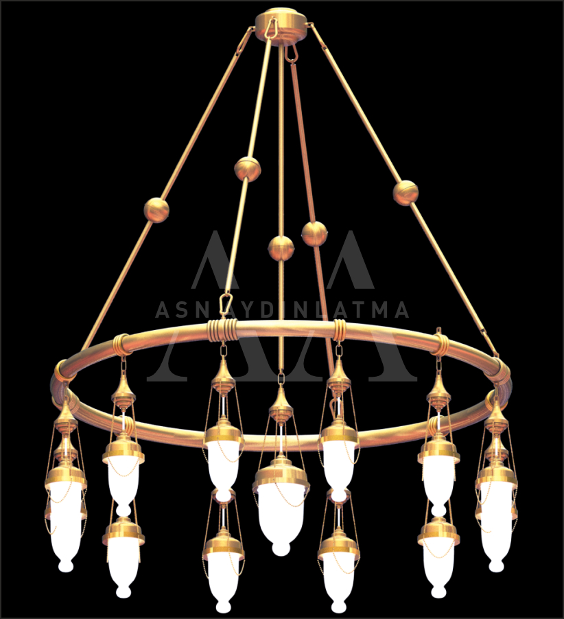 Borulu Osmanlı Model Avizeler Tek Katlı 120 cm &Ccedil;ap