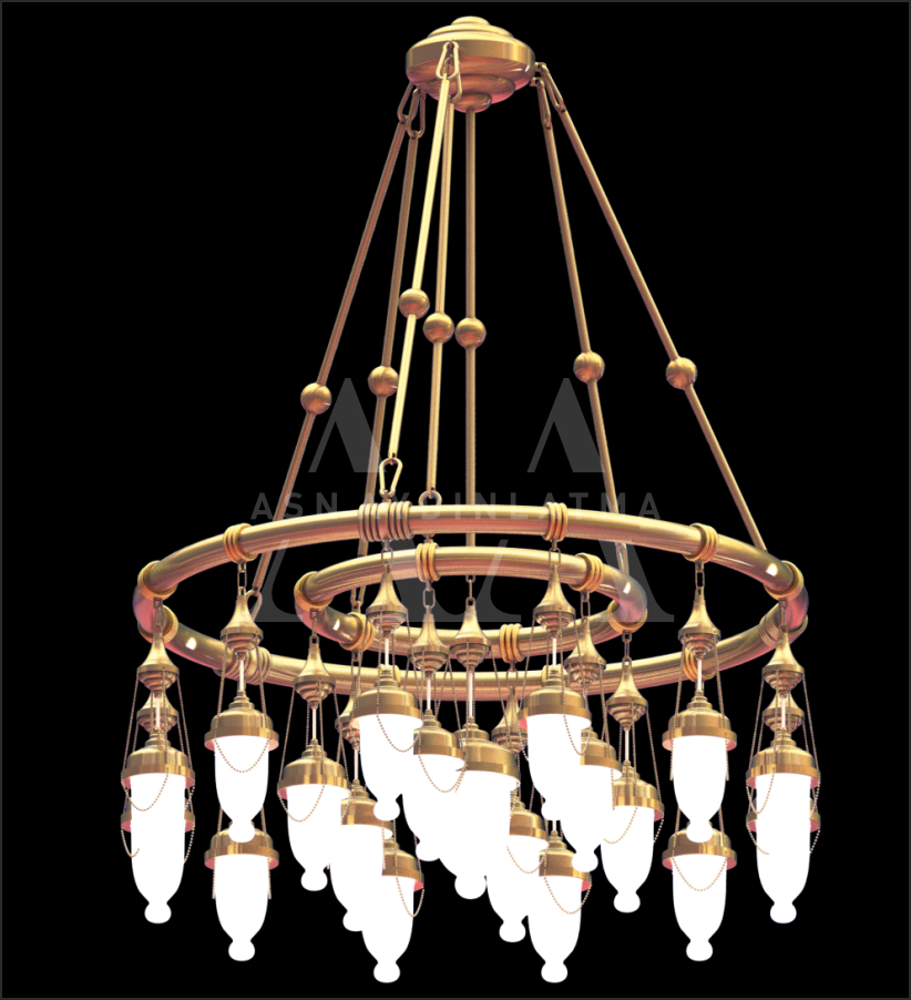 Borulu Osmanlı Model Avizeler &Ccedil;ift Katlı 100 cm &Ccedil;ap