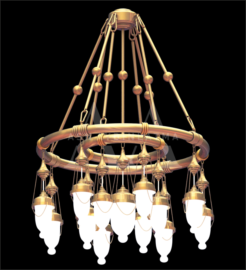 Borulu Osmanlı Model Avizeler &Ccedil;ift Katlı 80 cm &Ccedil;ap