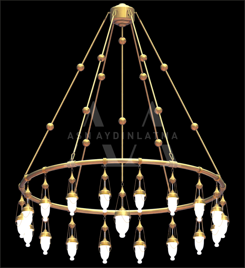 Borulu Osmanlı Model Avizeler Tek Katlı 180 cm &Ccedil;ap