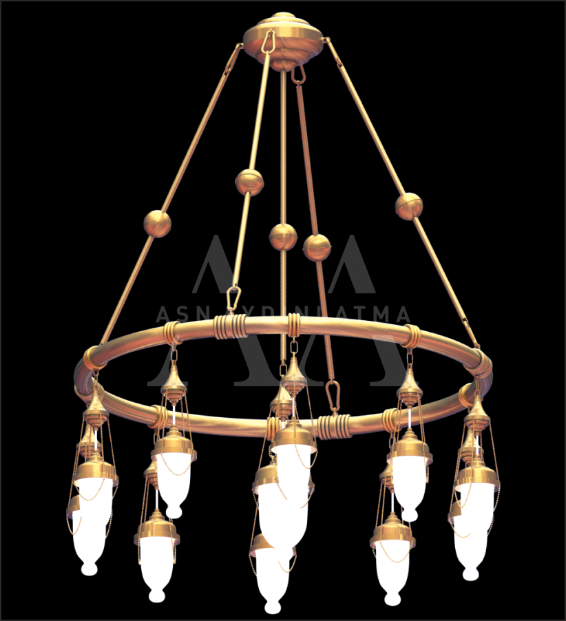 Borulu Osmanlı Model Avizeler Tek Katlı 100 cm &Ccedil;ap