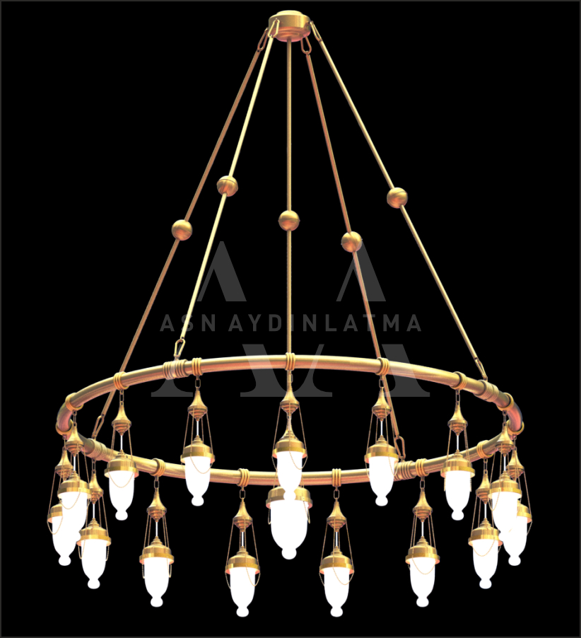 Borulu Osmanlı Model Avizeler Tek Katlı 150 cm &Ccedil;ap