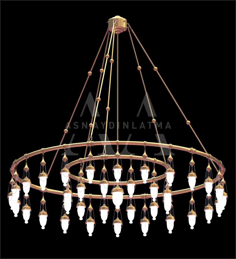 Borulu Osmanlı Model Avizeler &Ccedil;ift Katlı 250 cm &Ccedil;ap